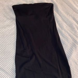 Black strapless mini dress